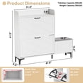 thumbnail image 3 of FAGAGA Shoe Storage Cabinet with 2 Flip Drawers and Shoe Bench for Hallway Entryway Bedroom, White, 3 of 8