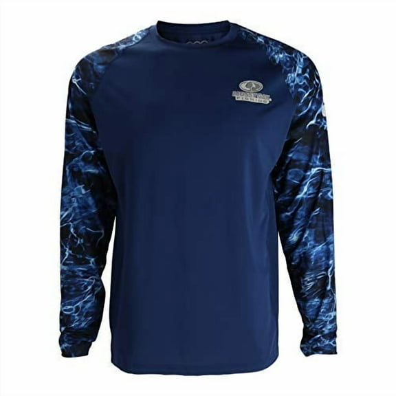 EAG Elite Elements Long Sleeve Performance Fishing Shirt (Small, Marlin Estate Blue)