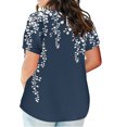 thumbnail image 2 of Camisetas Casuales de las Mujeres Largo Casual Impreso Cuello Redondo Suelto Top, Camiseta de Verano de Manga Corta, 2 of 5