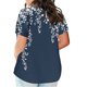 thumbnail image 2 of Camisetas Casuales de las Mujeres Largo Casual Impreso Cuello Redondo Suelto Top, Camiseta de Verano de Manga Corta, 2 of 5