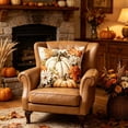 thumbnail image 4 of Thanksgiving Pumpkin Flowers Throw Pillow Cover, Fall Decor Grateful Thanksgiving Outdoor Pillow Cover, Rustic Pumpkin Fall Maple Leaves Harvest Pillow Cover, For Couch Bed Car Hidden Zipper, 4 of 6