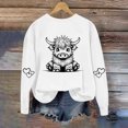 thumbnail image 2 of successthop Womens Sweatshirts Vintage Cow Crewneck Long Sleeve Sweatshirts Casual Pullover Hoodie Graphic Print Blouse, 2 of 6