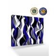 thumbnail image 2 of Blue Stripe Wall Art for Living Room,Canvas Picture Wall Decor for Bathroom Bedroom,Ombre Grey Moire Geometric Modern Abstract Painting Artwork for Office Kitchen Hallway Dining Room Decor 16"x20", 2 of 8