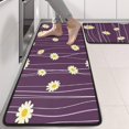 thumbnail image 2 of Kitchen Rugs Sets Of 2,Purple Daisy Flower Wavy Lines Pattern Anti Fatigue Kitchen Mat Rugs Non Slip Washable,Decorative Kitchen Floor Mats for Kitchen,Sink,Laundry,17"x47"+17"x47", 2 of 5