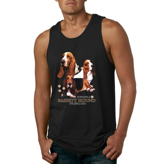 If It's Not a Bassett Hound Its Just a Dog Gift | Mens Dog Lover Graphic Tank Top, Black, Small