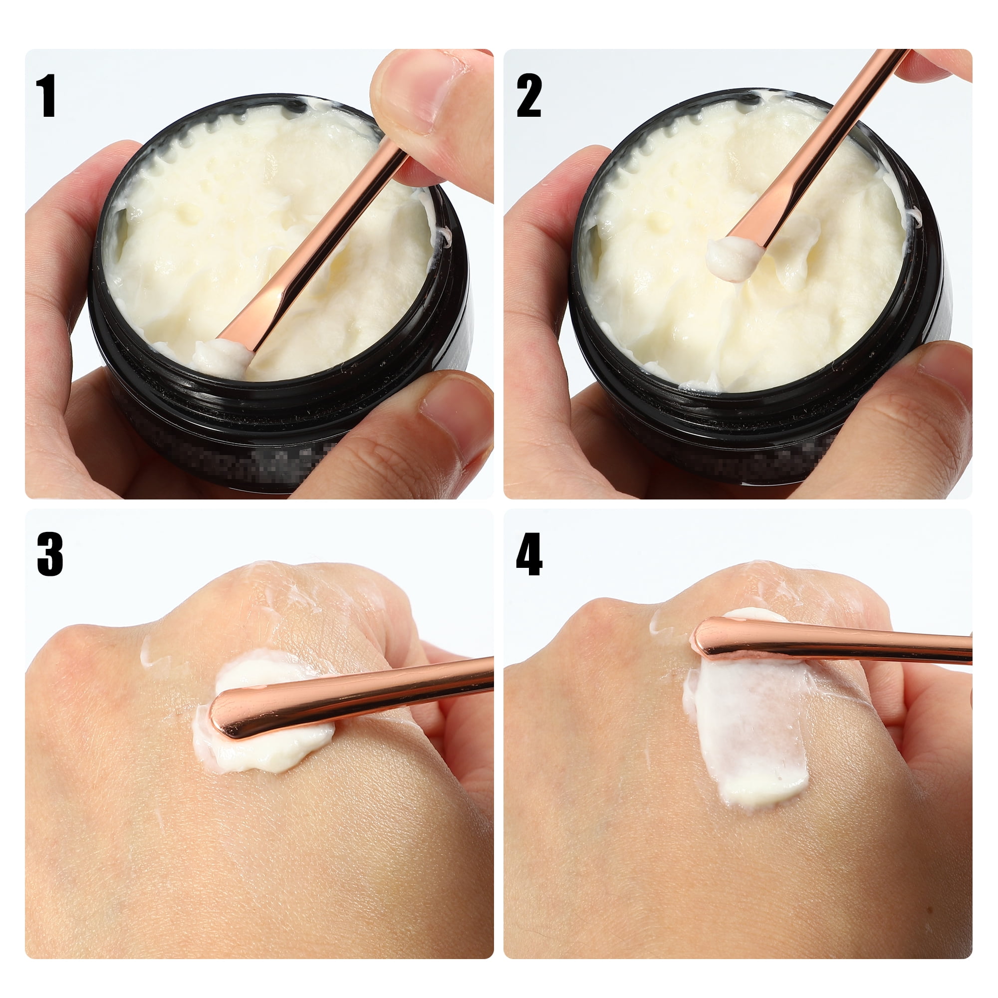 Unique Bargains 4pcs Makeup Spatula Mini Spoon for Facial Cosmetic 2.32" x 0.30"