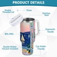 thumbnail image 2 of Yayeee 40oz Stainless Steel Tumbler with Straw and Handle Double-Wall Insulated Travel Water Bottle, Colorful Seaside, 2 of 8