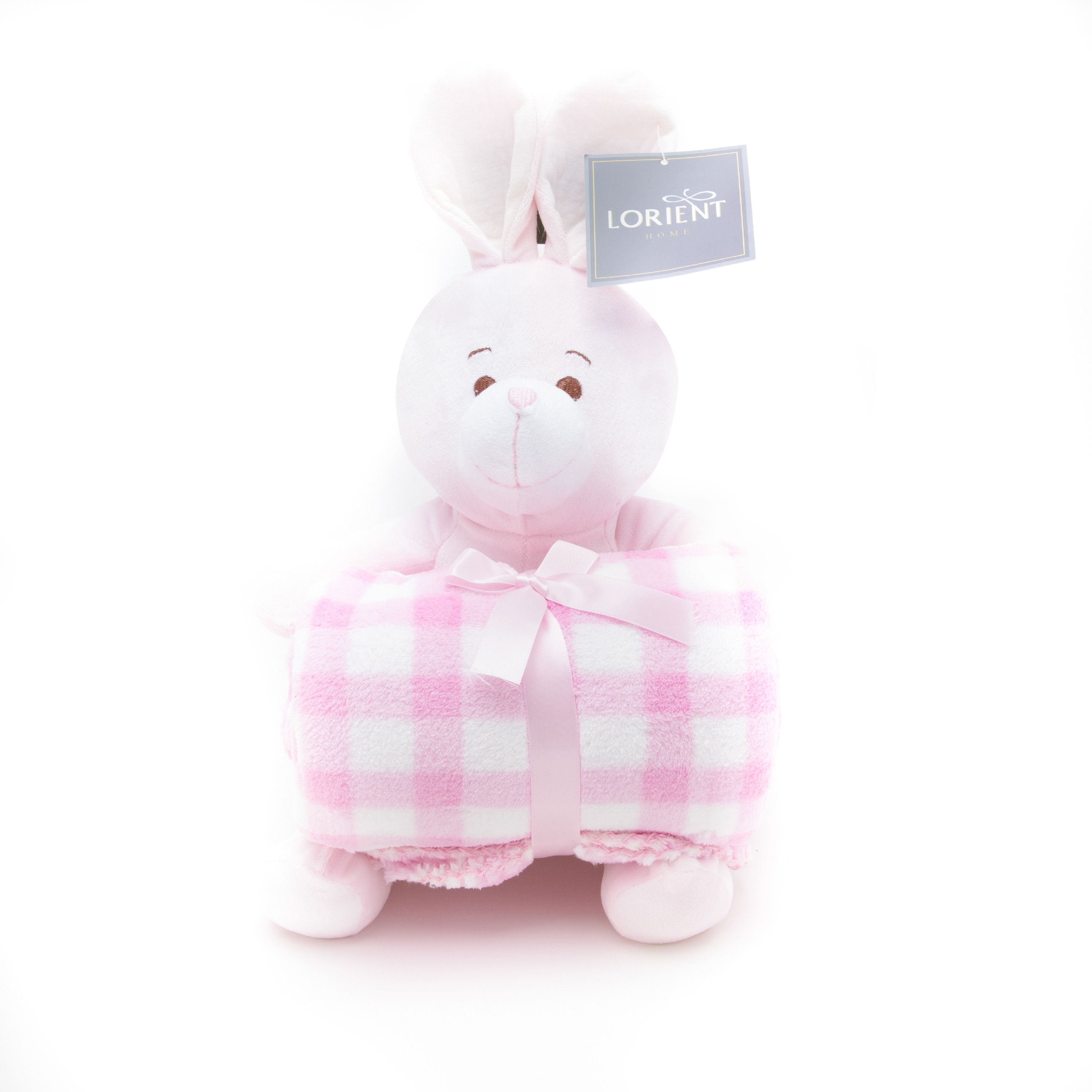 Stuffed Animal and Fleece Throw Blanket Gift Set Pink