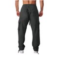 thumbnail image 4 of Ndbuld Pants for Men Big and Tall Men's Joggers Mens Fashion Joggers Sports Elastic Waist Pockets Pants Sweatpants Trousers Mens Long Pants Solid Color Sales Today Clearance,Dark Gray,L, 4 of 6