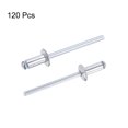 thumbnail image 4 of Uxcell 4mm Diameter 10mm Grip Length Silver Tone Aluminum Blind Rivets 120 Pack, 4 of 4