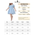 thumbnail image 6 of Agnes Orinda Women's Plus Size Easter Dress Neck Self Tie Front Puff Sleeve Elastic Dresses 2X Light Blue, 6 of 8