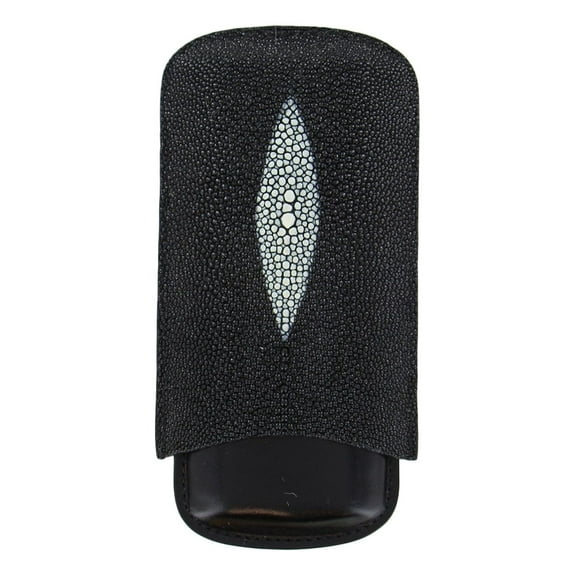Tampa Fuego Black Cigar Case Exotic Stingray 1/4 Leather