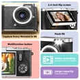 thumbnail image 6 of 4K Digital Camera,Autofocus 48MP 1080P HD Video Selfie Camera with 180° Flip Screen,Kids Digital Camera 8X Zoom Anti Shake Compact Cameras for Photography,32GB Black, 6 of 10