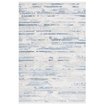 SAFAVIEH Whisper Zechariah Camo Area Rug, Grey/Blue Ivory, 6'7" x 6'7" Square