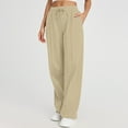 thumbnail image 7 of Dexiang Womens Causal Wide Leg Pants,Plud Sieze Sweatpants for Juniors Teen Girls Clearance Casual High Waisted Workout Joggers Lounge Pants Athletic Baggy Khaki M, 7 of 7