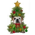 thumbnail image 2 of Fab Funky 12x14 White Modern Wood Framed Museum Art Print Titled - English Bulldog, Christmas Tree Costume, 2 of 4