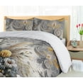 thumbnail image 3 of Ambesonne Floral Duvet Cover Set, Dreamy Jungle Leaves Floral, Calking, Grey Teal Mustard, 3 of 4