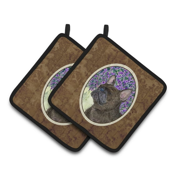 Caroline's Treasures SS8676PTHD French Bulldog Pair of Pot Holders, 7.5HX7.5W, multicolor