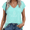 Blue, variant on Women's Be Who God Meant You To Be Religious Quote Flame Graphic Short Sleeve T-Shirt Flowey Dolman V Neck Soft Poly Rayon Blend Casual Daily Tee