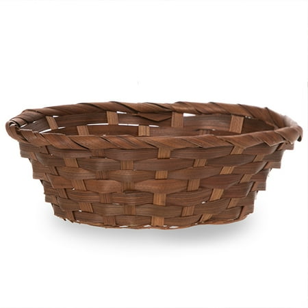 Brown Oval Basket - Oval Brown Bamboo Utility Tray Basket 8in