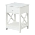 thumbnail image 2 of Home Square Furniture One-Drawer End Table in White Wood Finish - Set of 2, 2 of 5