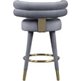 thumbnail image 3 of Meridian Furniture Fitzroy Gray Velvet Counter Stool (Set of 2), 3 of 6