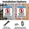 thumbnail image 3 of (2 Pack) No Entry Without Permission OSHA Notice Sign 18 Inch X 24 Inch Indoor / Outdoor Rust-Free Aluminum Metal Signs for Workplace, Workshop, and Construction Site, Made in the USA, 3 of 8