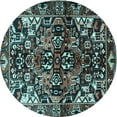 thumbnail image 1 of Ahgly Company Indoor Round Persian Light Blue Traditional Area Rugs, 6' Round, 1 of 4