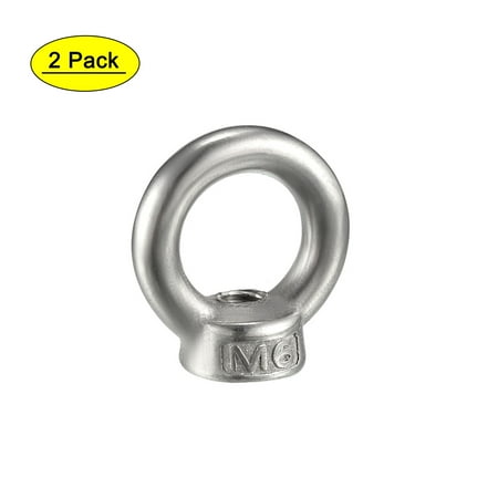 

Unique Bargains M6 Female Thread 304 Stainless Steel Lifting Eye Nuts Ring 2pcs
