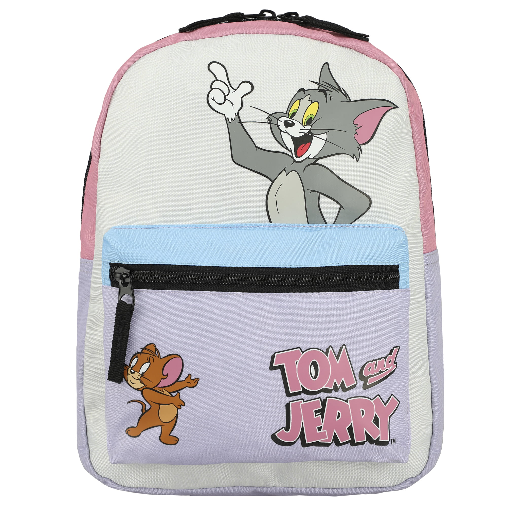 Tom & Jerry Classic Cartoon Characters Color Blacked Nylon Mini Backpack -  
