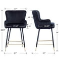 thumbnail image 4 of Dayalane 26" Velvet Bar Stools Set of 2, Modern Wingback Counter Height Stools with Gold Footrest for Kitchen Island, Dining Room, Home Bar, Black, 4 of 8