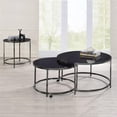 thumbnail image 5 of Rayne Black Faux Marble Glass and Chrome Nesting Cocktail Table Set, 5 of 5
