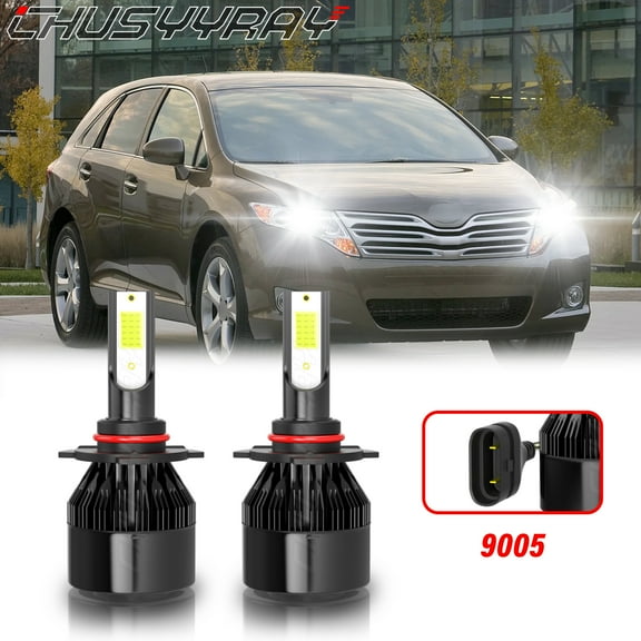 For Toyota Venza 2009-2013 2014 2015 2016 9005 HB3 LED High Beam Headlight Bulbs Kit 6000K White 2Pcs