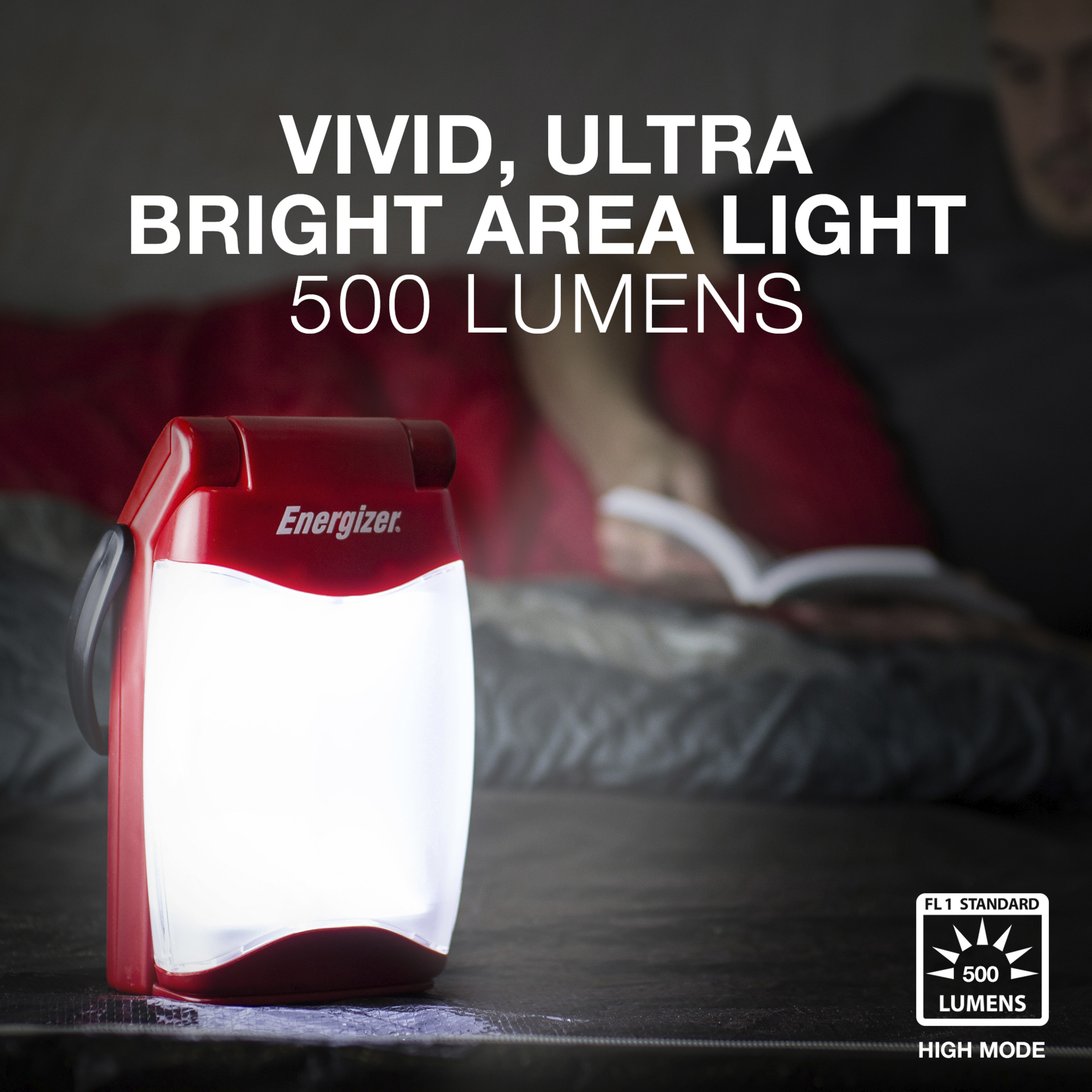 Energizer Emergency Folding LED Lantern, Red, 500 Lumens, IPX4 Water Resistant, Portable LED Light, Durable Emergency Lantern - image 6 of 11