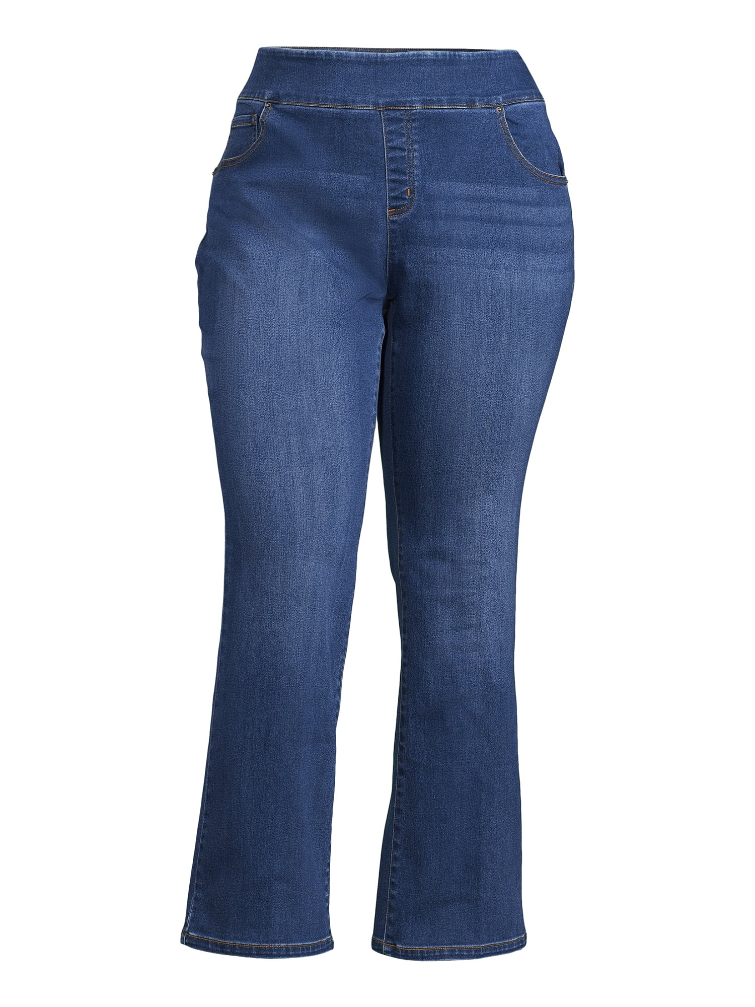The Pioneer Woman Pull On Embroidered Bootcut Jeans, 32” Inseam, Sizes XS-3X, Women's and Women's Plus