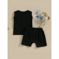 thumbnail image 4 of Bagilaanoe 2pcs Toddler Baby Boy Short Pants Set Sleeveless Tank Tops + Shorts 6M 12M 18M 24M 3T Kids Casual Summer Outfits, 4 of 9