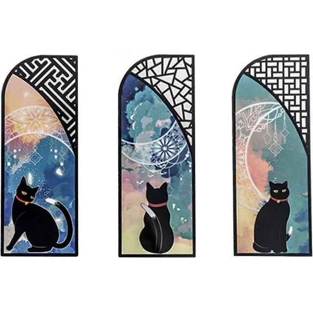 6 Piece Pack of cat Bookmarks Bookmarks for booklovers Unique Cool Galaxy Star Suitable for Library Office Accessories Bookmarks for Book Lovers Class