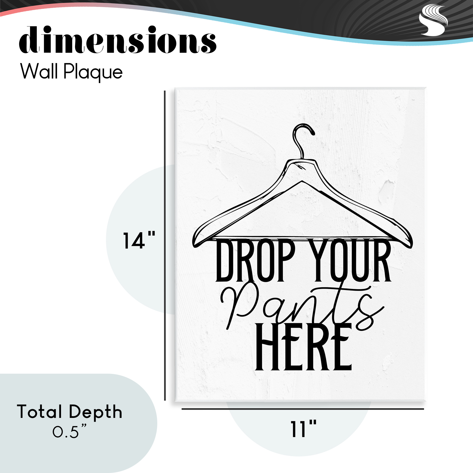 Drop Pants Here with Hanger Wall Plaque Art, design by Kim Allen