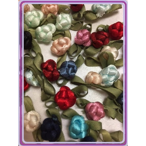 Charmed 100 Polyester Cord Berry Flower 3/8" Applique Sewing Bow Craft Mix Color