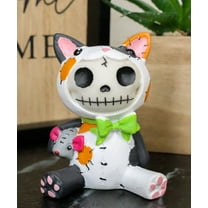 Ebros Furrybones Stitched Doll Calico Cat Skeleton Figurine 3"H Cat Mao Mao