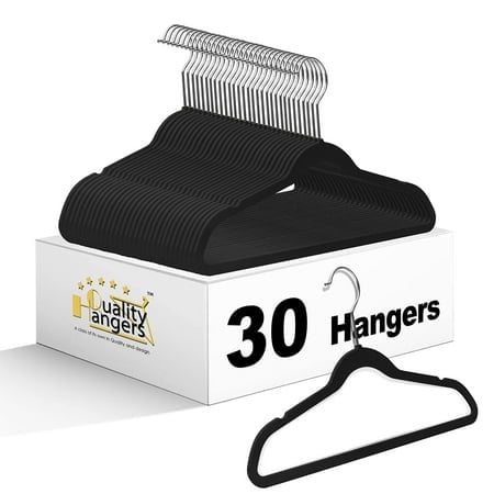 Quality Kids Plastic 30 Pack Non Velvet Non-Flocked Thin Compact Children 'S Hangers Swivel Hook For Shirts Blouse Coats (White 30)
