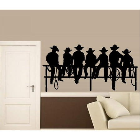 Decal ~ Cowboys on Fence Wall Decal 20