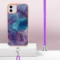 thumbnail image 3 of Mantto for iPhone 11 Case, with Lanyard Adjustable Strap, Marble Pattern Soft TPU Bumper Hard PC Back Shockproof Protective Glossy Stylish Durable Phone Case for Women Girls,Purple, 3 of 7