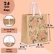 thumbnail image 4 of Bolsas de regalo Juvale Kraft de papel floral con cinta rosa, paquete de 24, 4 of 9