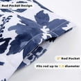 thumbnail image 6 of DriftAway Julia Sketch Waterfall Flower Floral Lined Thermal Insulated Energy Saving Window Curtain Valance for Living Room Rod Pocket Single 52 Inch by 18 Inch Plus 2 Inch Header Navy, 6 of 8