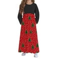 thumbnail image 4 of EGNMCR Longues Robe à Manches à Col Rond pour Filles, Robe de Noël Imprimée à Manches Longues à Col Rond avec Poches, Jupe Longue Décontractée pour Adultes, Robe en polyester pour Fille, 4 of 5