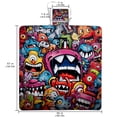 thumbnail image 2 of Graffiti Large Canvas Picnic Blanket - Waterproof Outdoor Mat for Camping, Beach, and Travel - Extra Thick, Portable, and Durable - Foldable and Easy to Clean - Family Size, 2 of 6