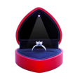thumbnail image 2 of Caja de anillos en forma de corazón, soporte de terciopelo, organizador de cofre de joyería, caja de pendientes (rojo), 2 of 5