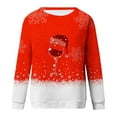 thumbnail image 4 of gakvbuo Christmas Sweater for Women Funny Christmas Sweatshirt Crewneck Xmas Print Long Sleeve Blouse Party Pullover Sweatshirt Tunic Tops Hoodless Shoulder Sweatshirt Gifts for Christmas, 4 of 4