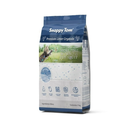 Snappy Tom Natural Blue Crystal Cat Litter, 4.4-lb
